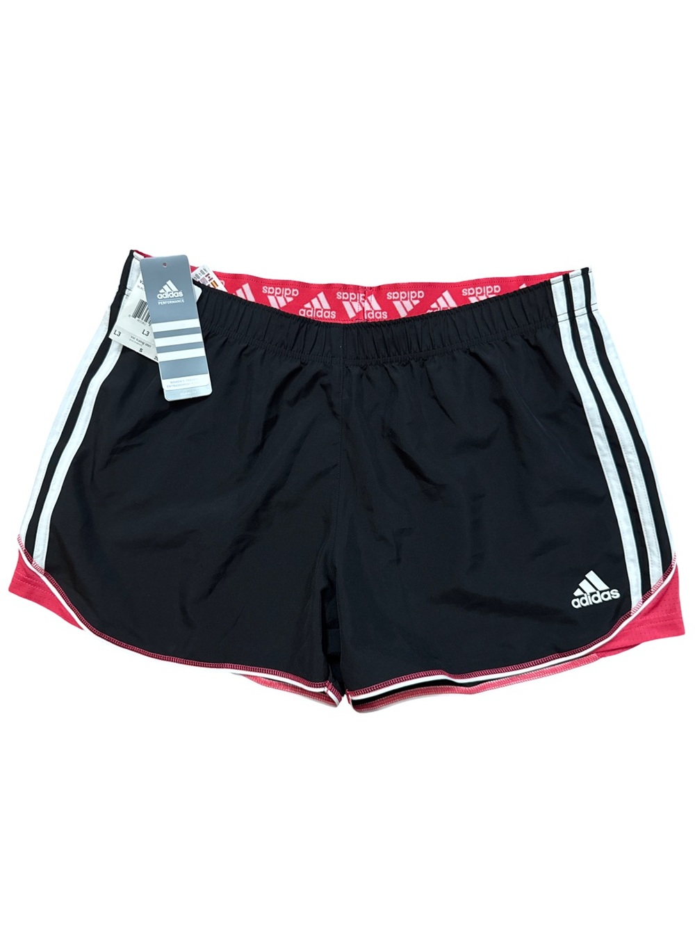 Adidas Women’s Black & White Athletic Fit Training Shorts Size Large NWTS L-3